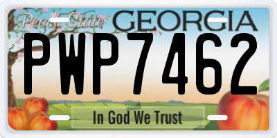 GA license plate PWP7462