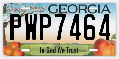 GA license plate PWP7464