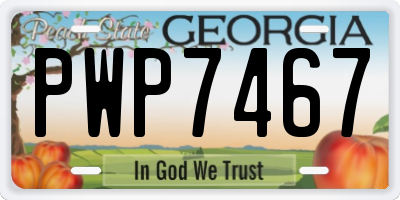 GA license plate PWP7467