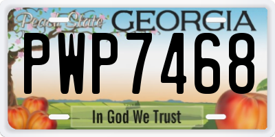 GA license plate PWP7468