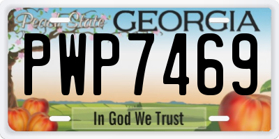 GA license plate PWP7469