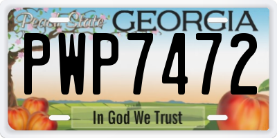 GA license plate PWP7472