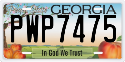 GA license plate PWP7475