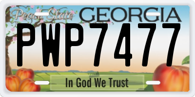 GA license plate PWP7477