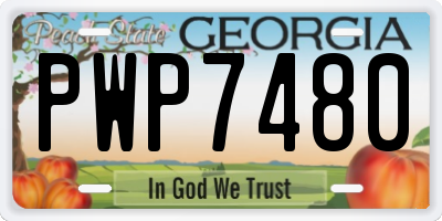 GA license plate PWP7480