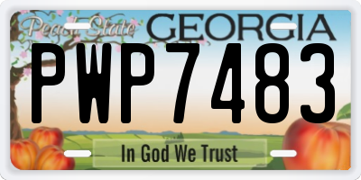 GA license plate PWP7483