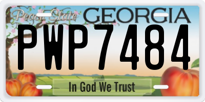 GA license plate PWP7484