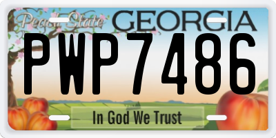 GA license plate PWP7486