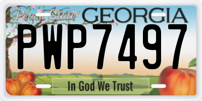 GA license plate PWP7497