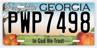GA license plate PWP7498