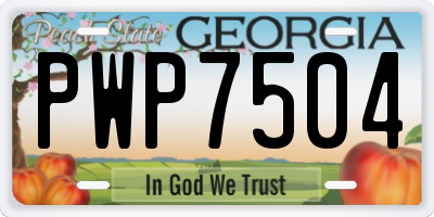 GA license plate PWP7504