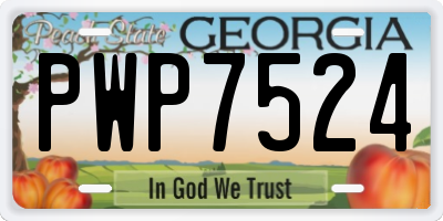 GA license plate PWP7524