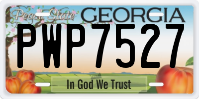 GA license plate PWP7527