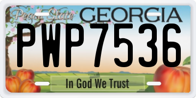 GA license plate PWP7536