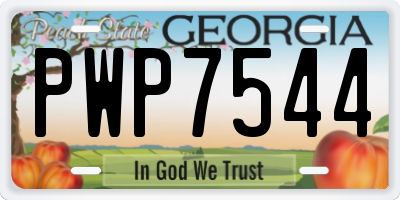 GA license plate PWP7544