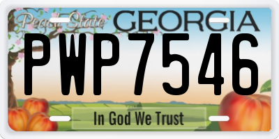 GA license plate PWP7546