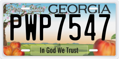 GA license plate PWP7547