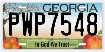 GA license plate PWP7548