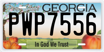 GA license plate PWP7556