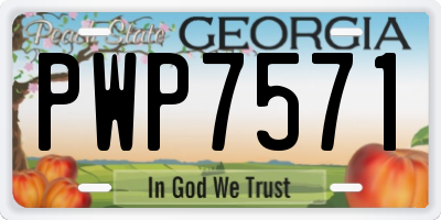 GA license plate PWP7571