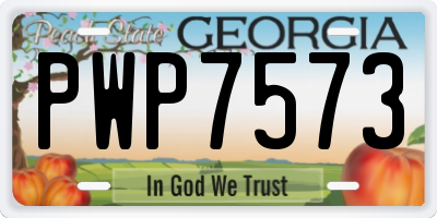 GA license plate PWP7573