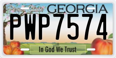 GA license plate PWP7574