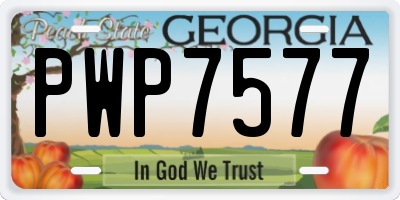 GA license plate PWP7577