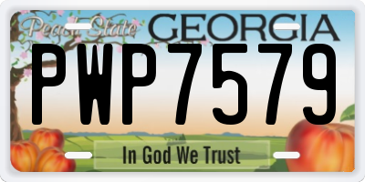 GA license plate PWP7579
