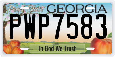 GA license plate PWP7583