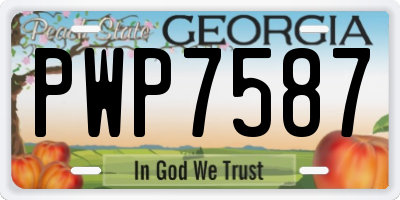 GA license plate PWP7587