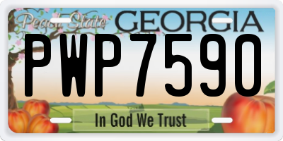 GA license plate PWP7590