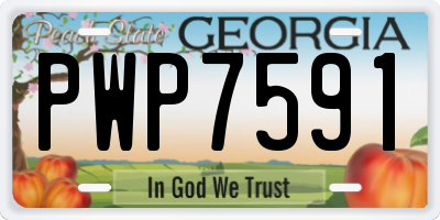 GA license plate PWP7591