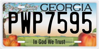 GA license plate PWP7595