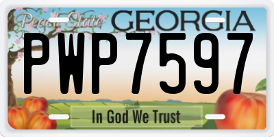 GA license plate PWP7597