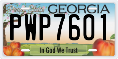 GA license plate PWP7601