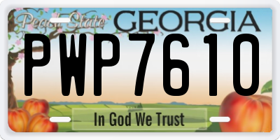 GA license plate PWP7610