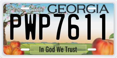 GA license plate PWP7611
