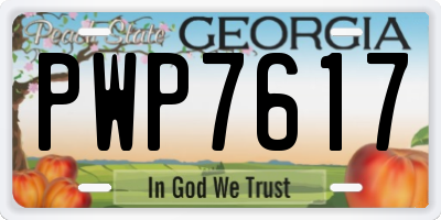 GA license plate PWP7617
