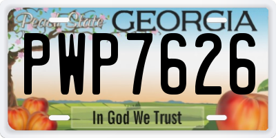 GA license plate PWP7626