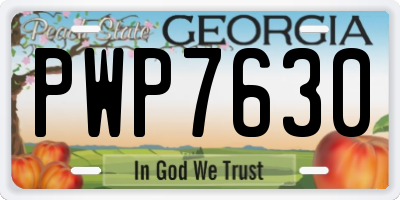 GA license plate PWP7630