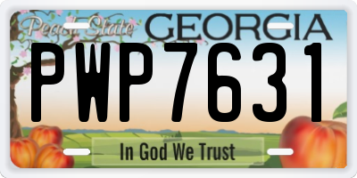 GA license plate PWP7631