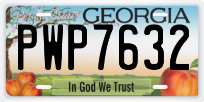 GA license plate PWP7632