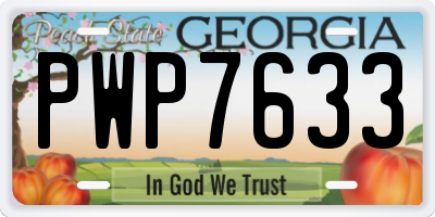 GA license plate PWP7633
