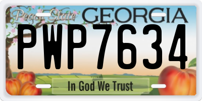 GA license plate PWP7634