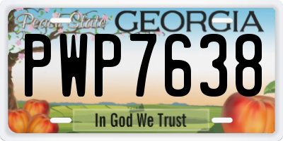 GA license plate PWP7638