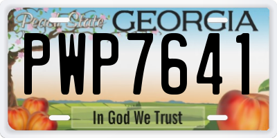 GA license plate PWP7641