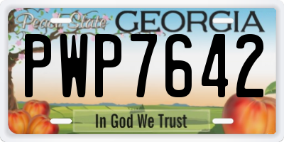 GA license plate PWP7642