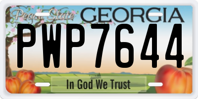 GA license plate PWP7644