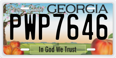 GA license plate PWP7646