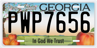 GA license plate PWP7656